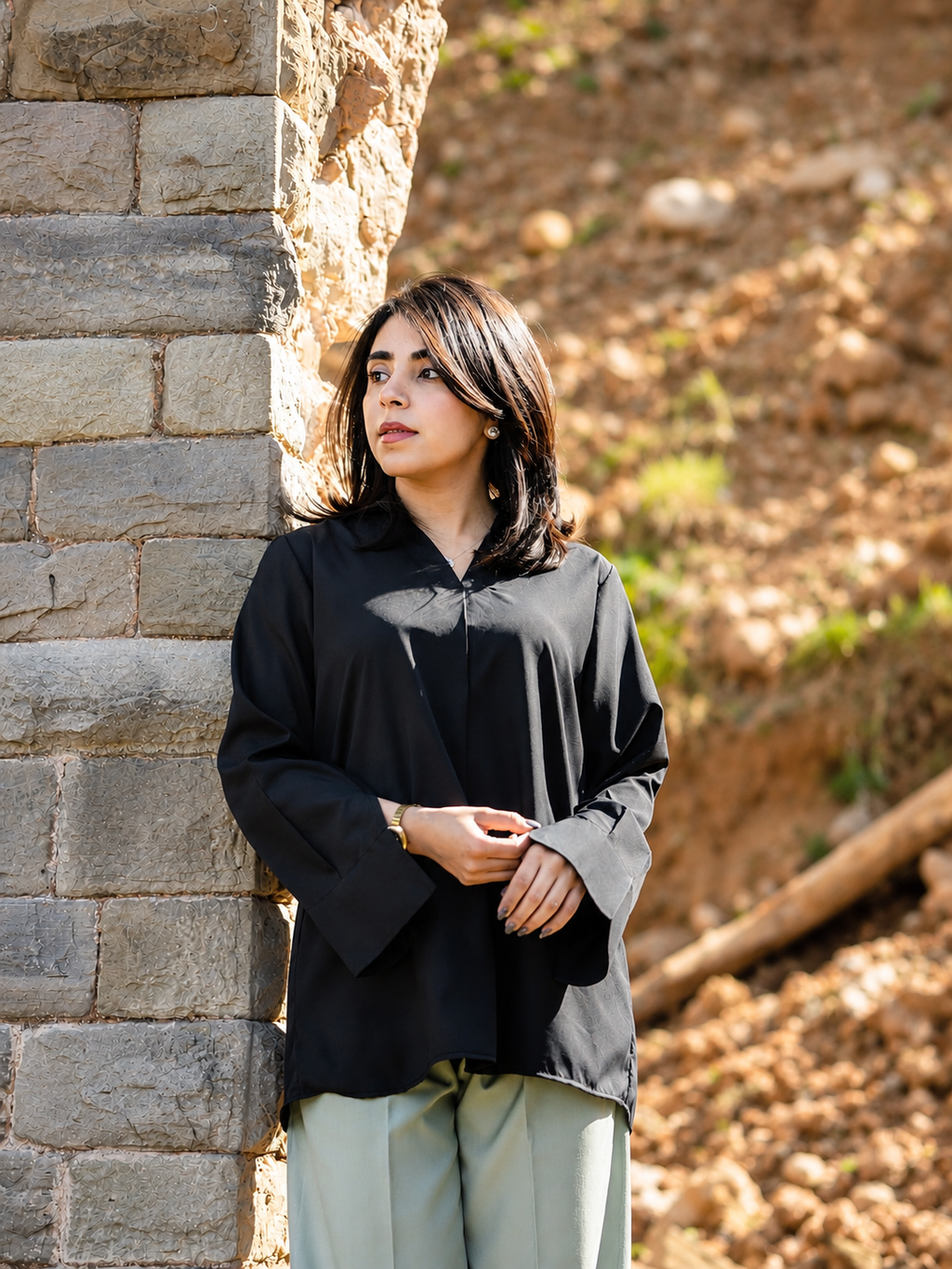Formal Black Woman Shirt