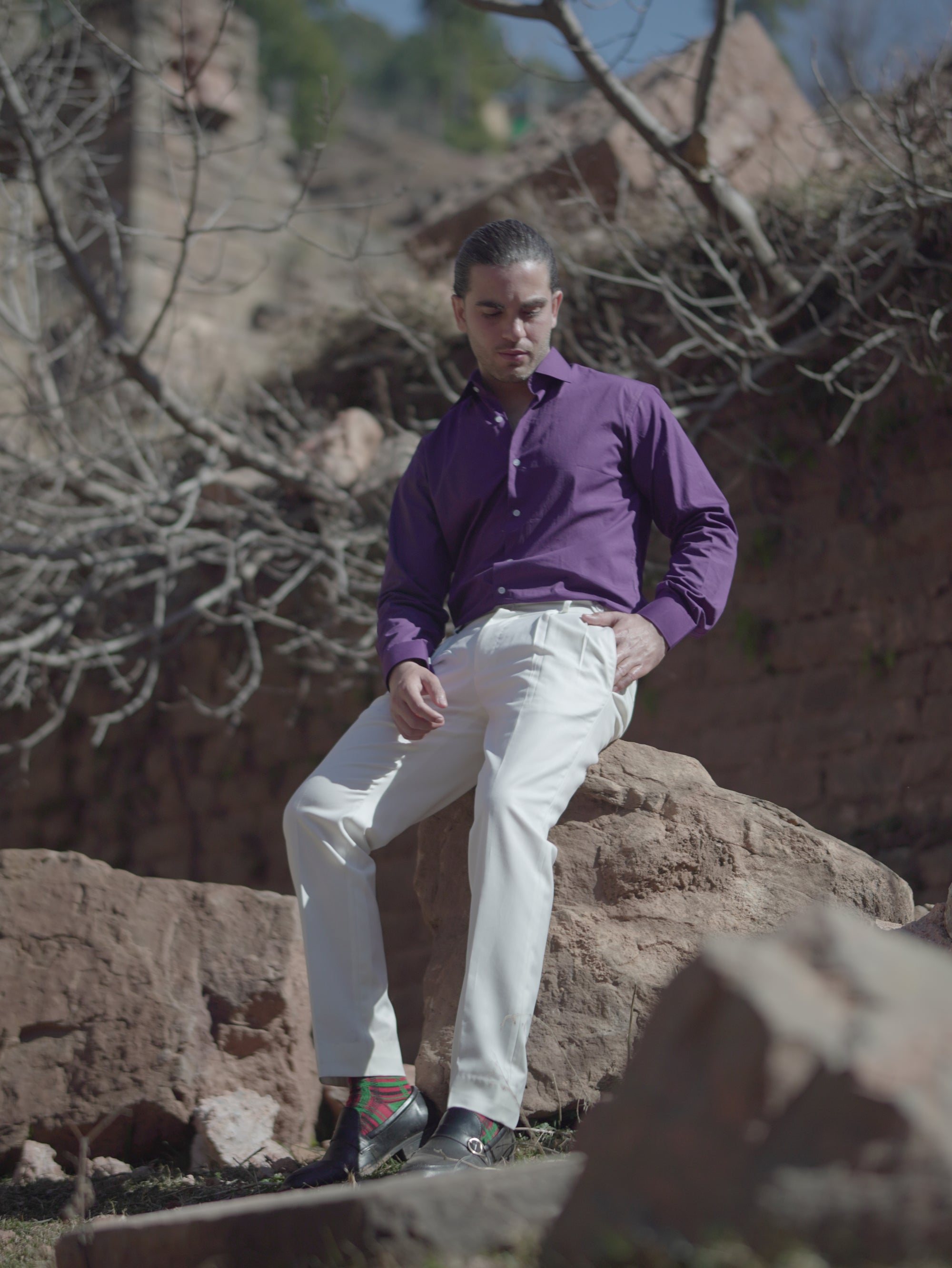 Formal Purple Men Shirt