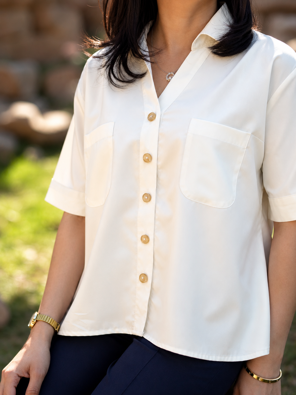 Formal Women Ivory White Shirt