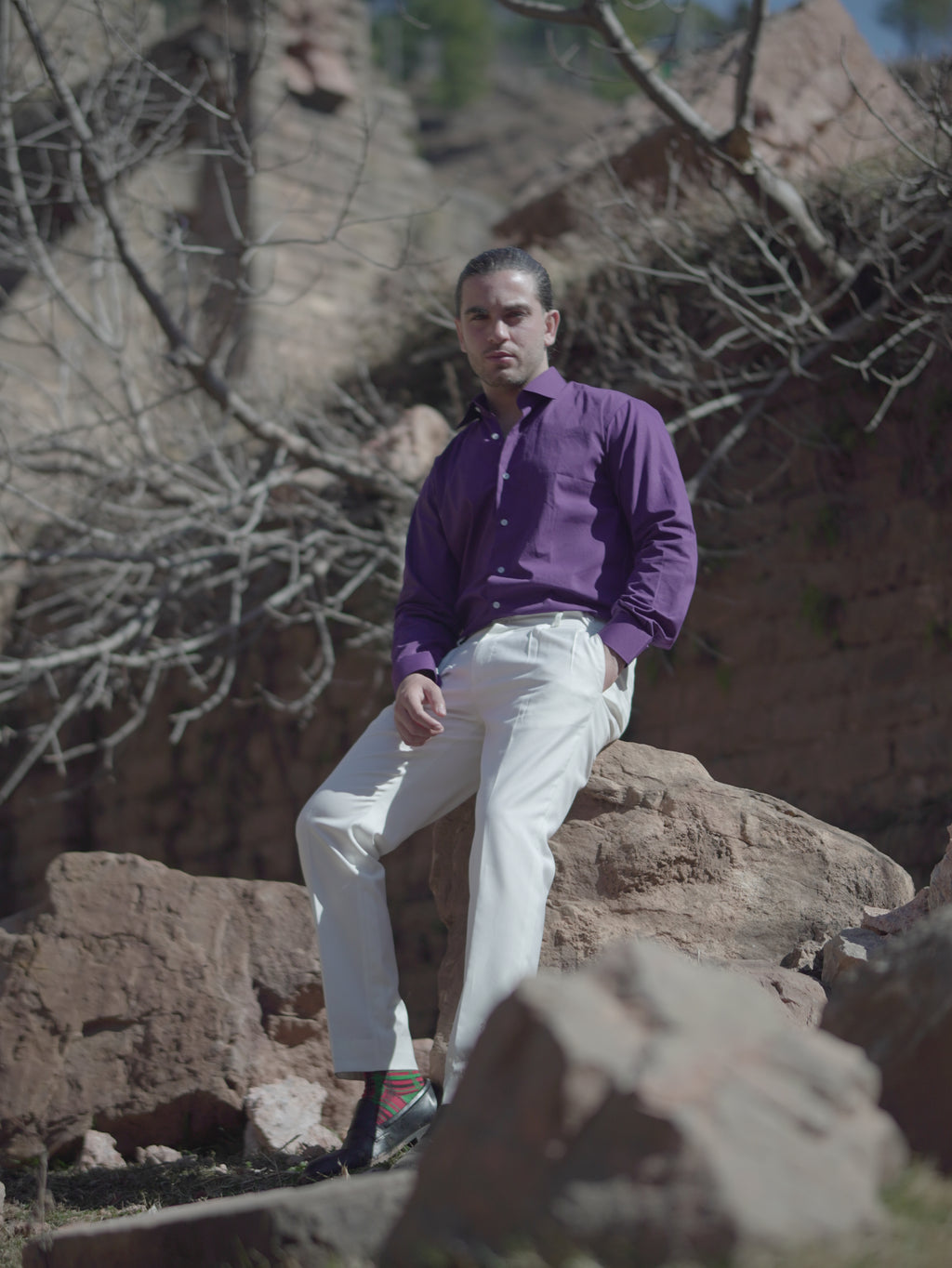 Formal Purple Men Shirt