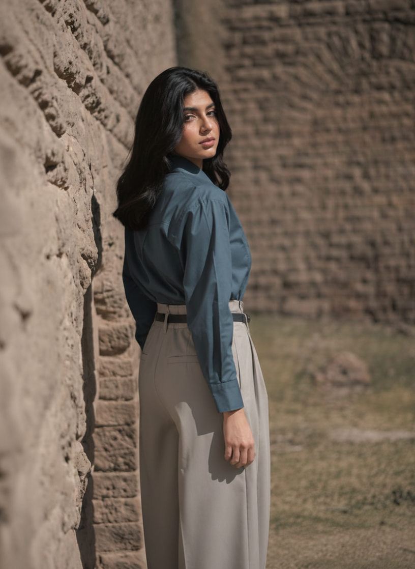 Formal Women Navy Blue Shirt