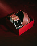 Dark Red Textured Belt