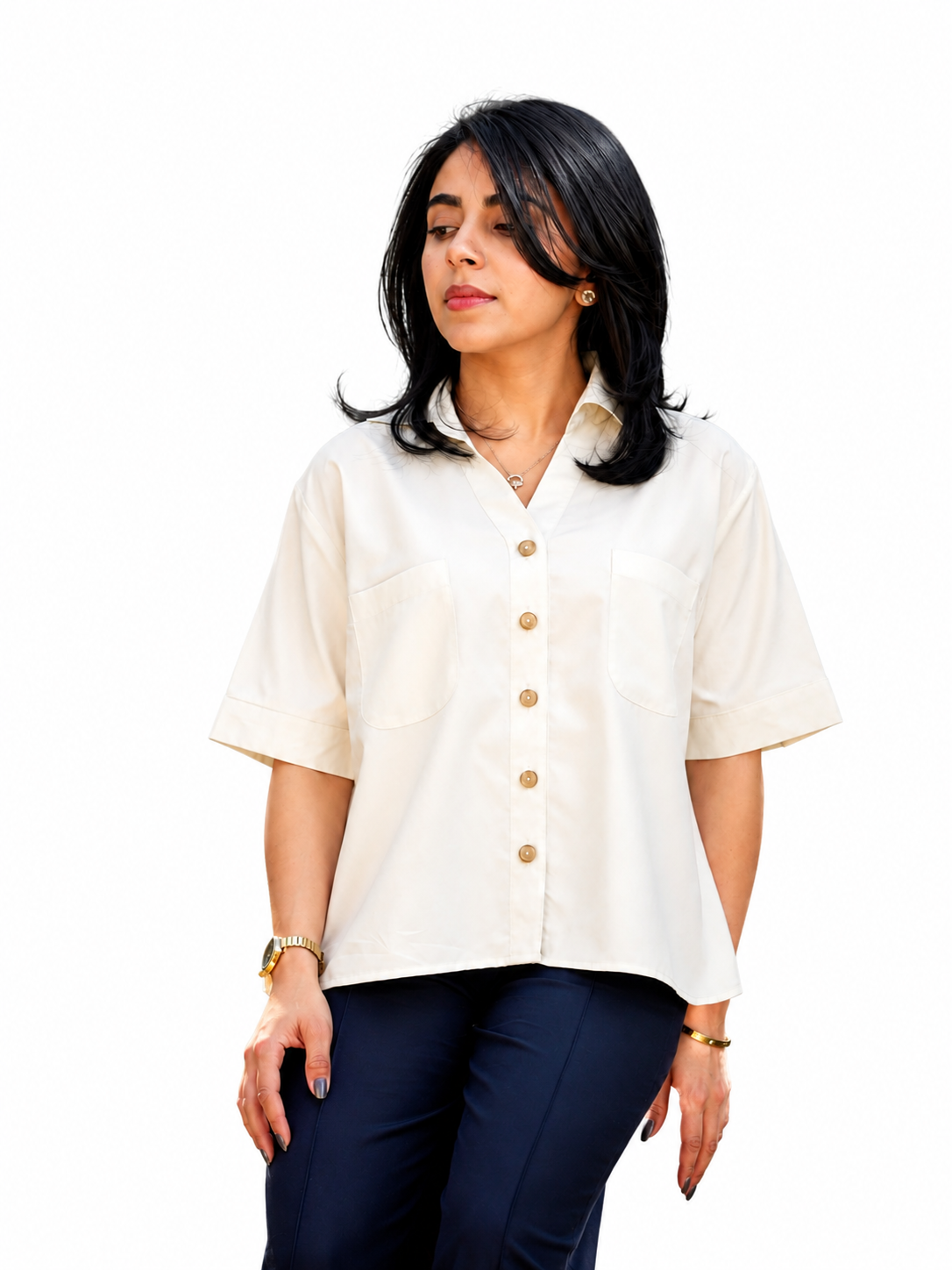 Formal Women Ivory White Shirt