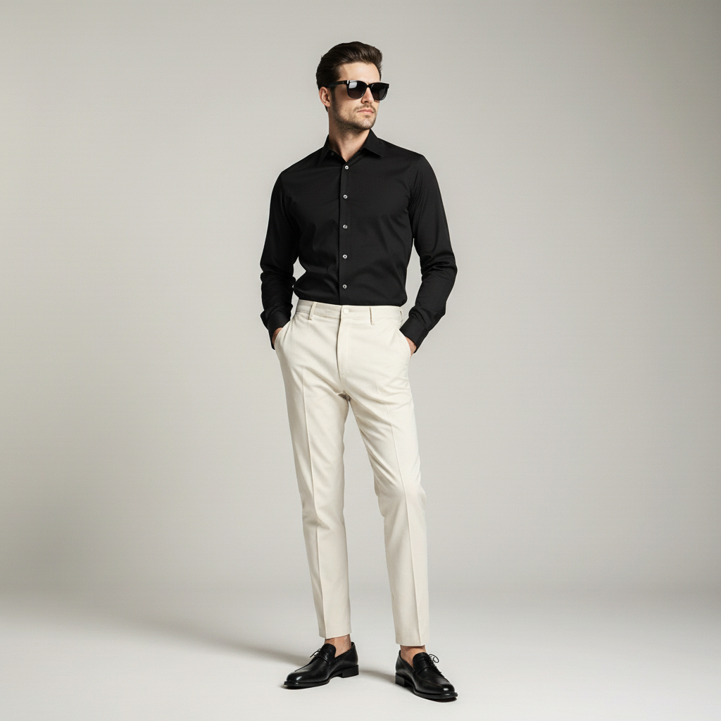 Plain Black Shirt _ Cotton