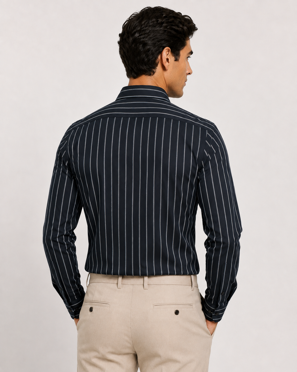 Black Lined Button Down Shirt