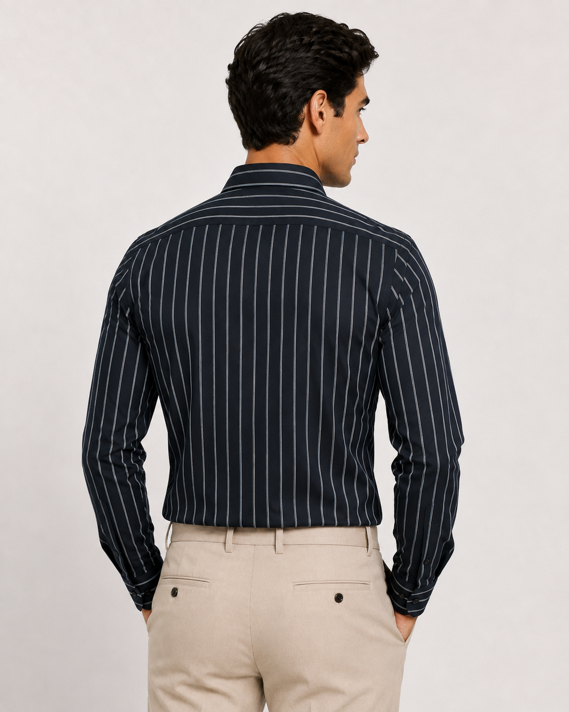 Black Lined Button Down Shirt